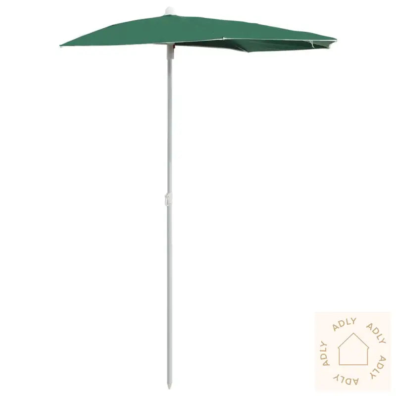 Halvrund Parasoll Med Stang 180X90 Cm Grønn