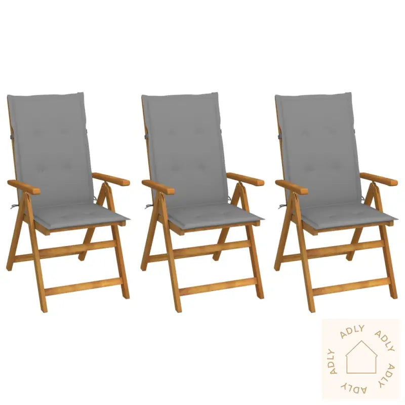 Klappstoler 3 Stk Med Puter Heltre Akasie