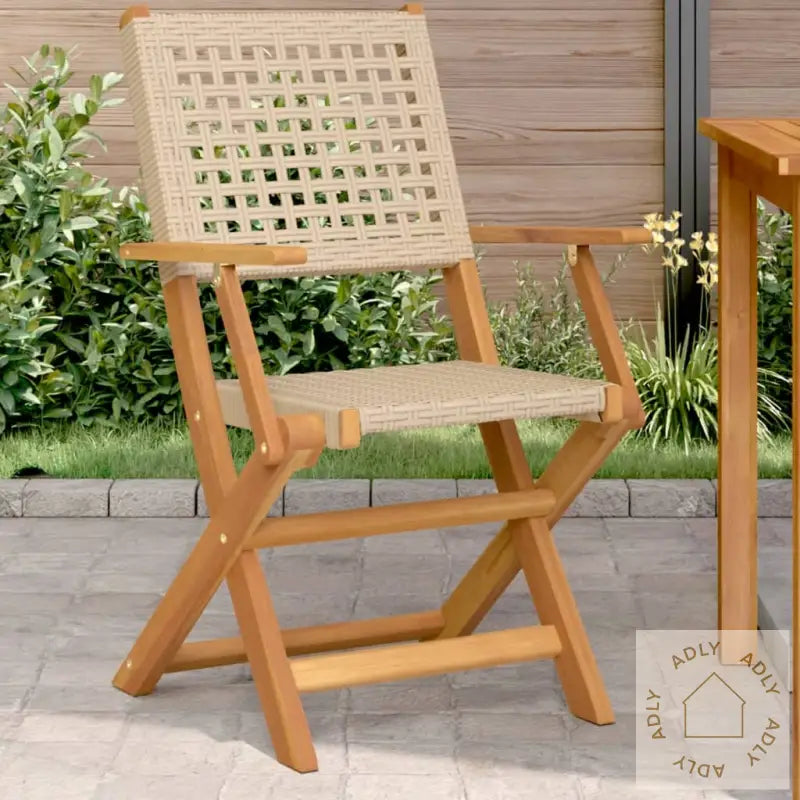 Hagestoler 2 Stk Beige Heltre Akasie Og Polyrotting