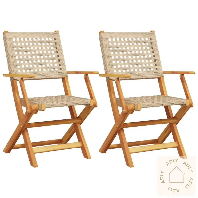 Hagestoler 2 Stk Beige Heltre Akasie Og Polyrotting