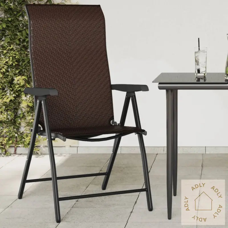 Sammenleggbare Hagestoler 8 Stk Brun Polyrotting