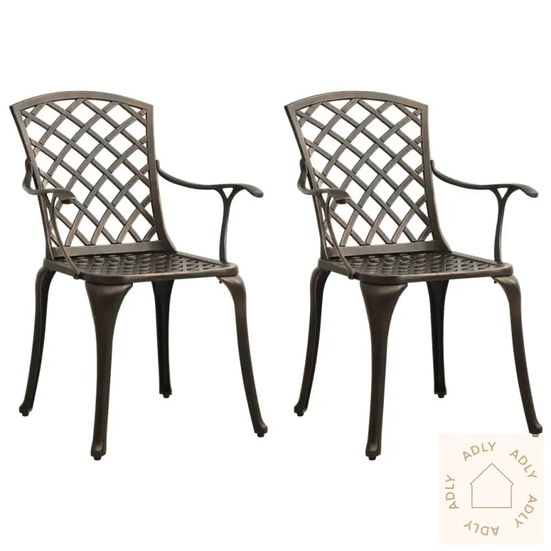 Hagestoler 2 Stk Støpt Aluminium Bronse