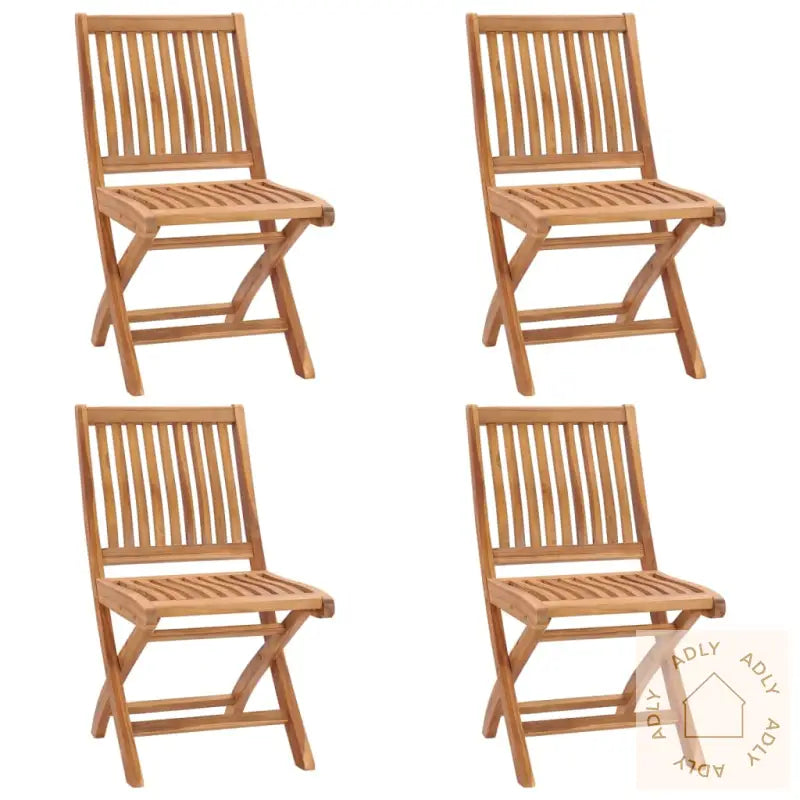 Sammenleggbare Hagestoler 4 Stk Heltre Teak
