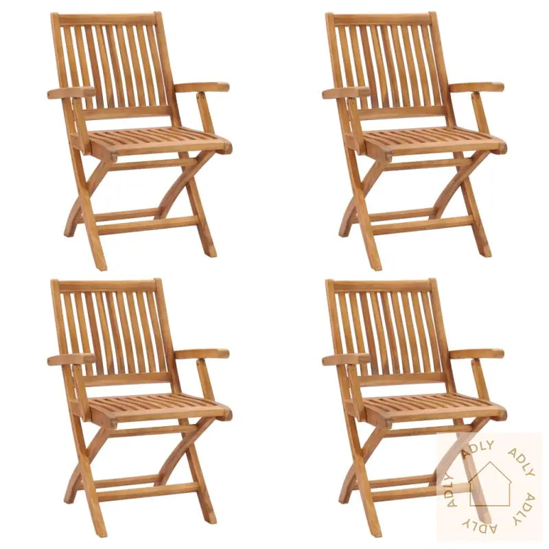 Sammenleggbare Hagestoler 4 Stk Heltre Teak