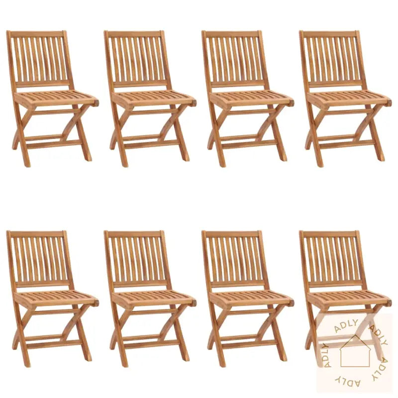 Sammenleggbare Hagestoler 8 Stk Heltre Teak
