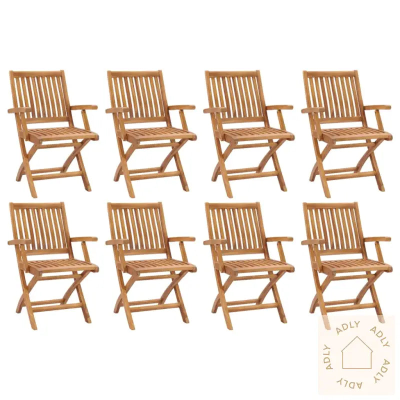 Sammenleggbare Hagestoler 8 Stk Heltre Teak