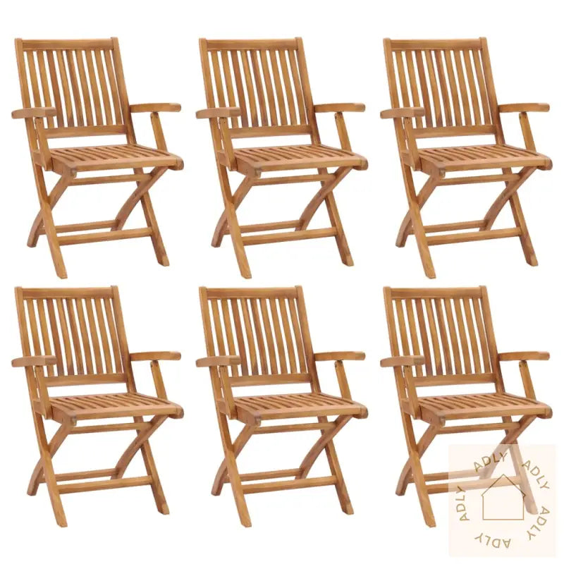 Sammenleggbare Hagestoler 6 Stk Heltre Teak