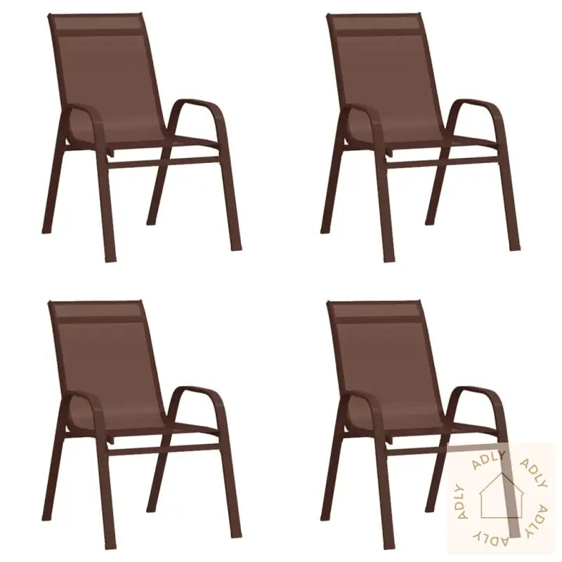 Stablebare Hagestoler 4 Stk Brun Textilene-Stoff
