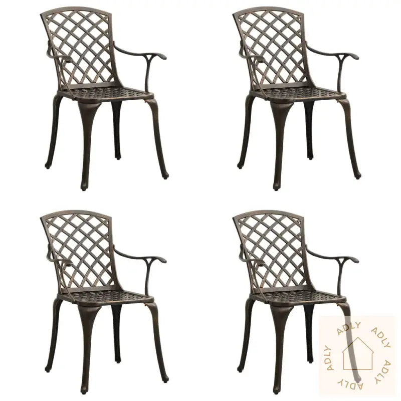 Hagestoler 4 Stk Støpt Aluminium Bronse