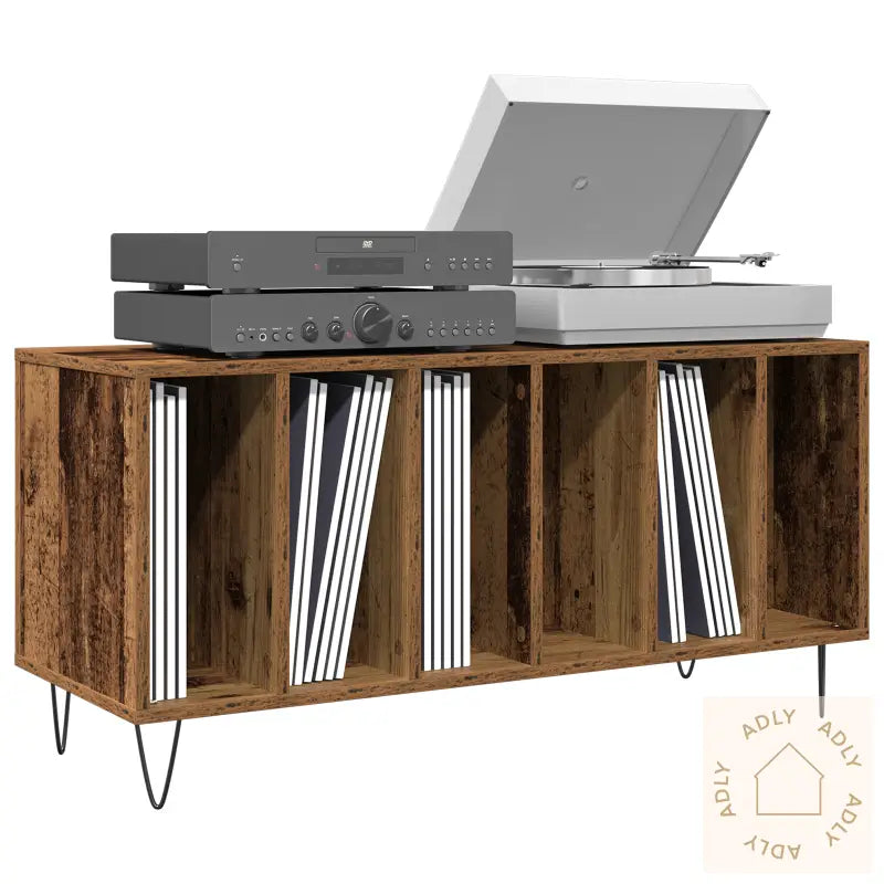Record Cabinet Artisan Oak 100X38X48 Cm Konstruert Tre