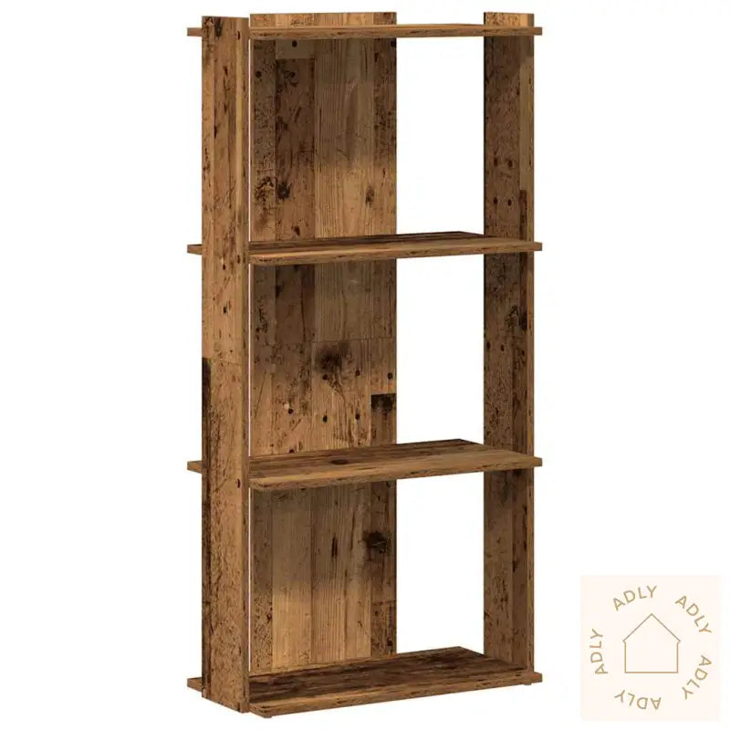 Bokhylle 3 Etasjer Gammelt Tre 60X30X120 Cm Konstruert Tre