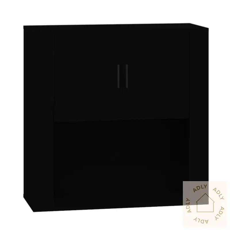 Veggskap Svart 80X33X80 Cm Konstruert Tre