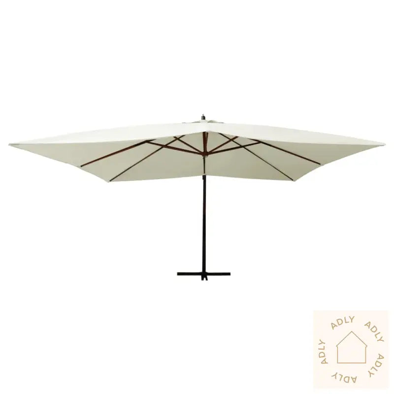 Hengende Hageparasoll Med Trestang 400X300 Cm Sandhvit