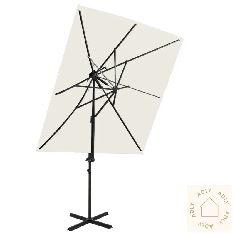 Hengende Hageparasoll Med Dobbel Topp Sand 250X250 Cm
