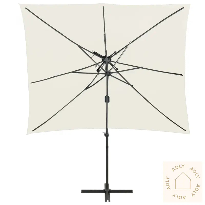 Hengende Hageparasoll Med Dobbel Topp Sand 250X250 Cm