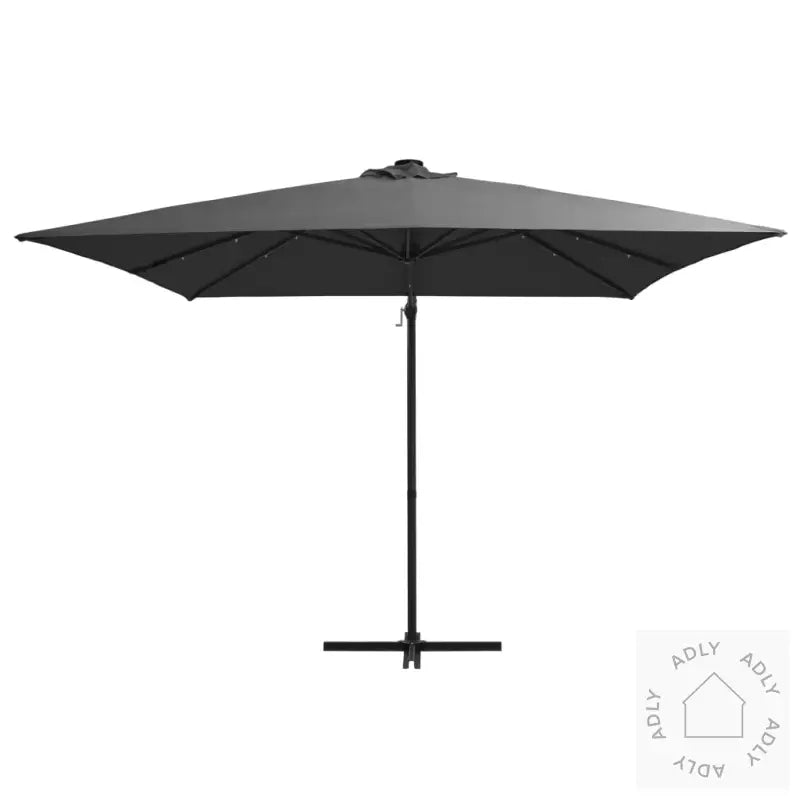 Hengende Hageparasoll Med Led Og Stålstang 250X250 Cm Antrasitt