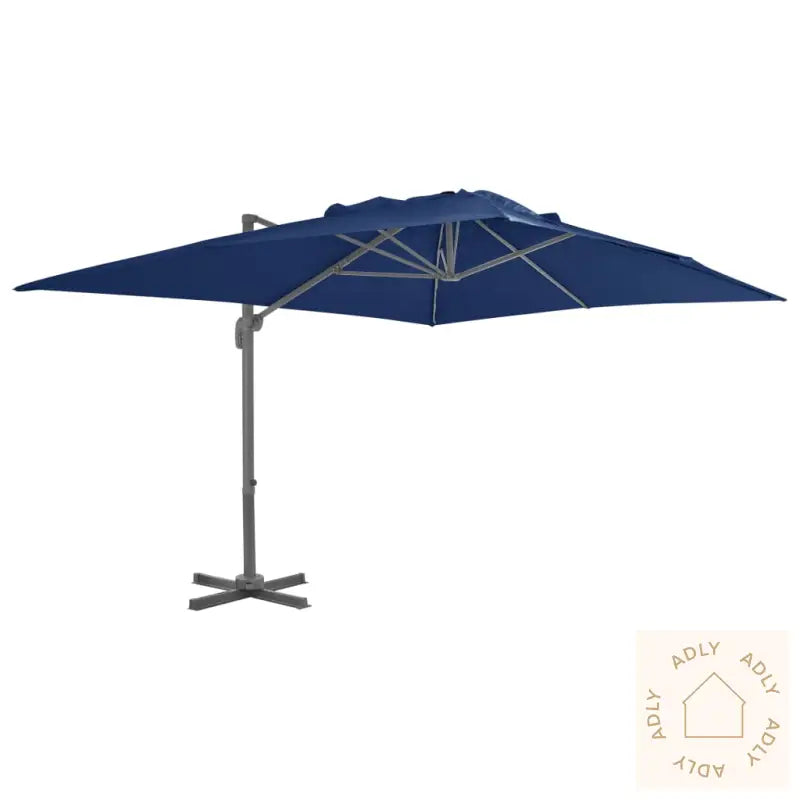 Hengeparasoll Med Aluminiumstang 4X3 M Asurblå