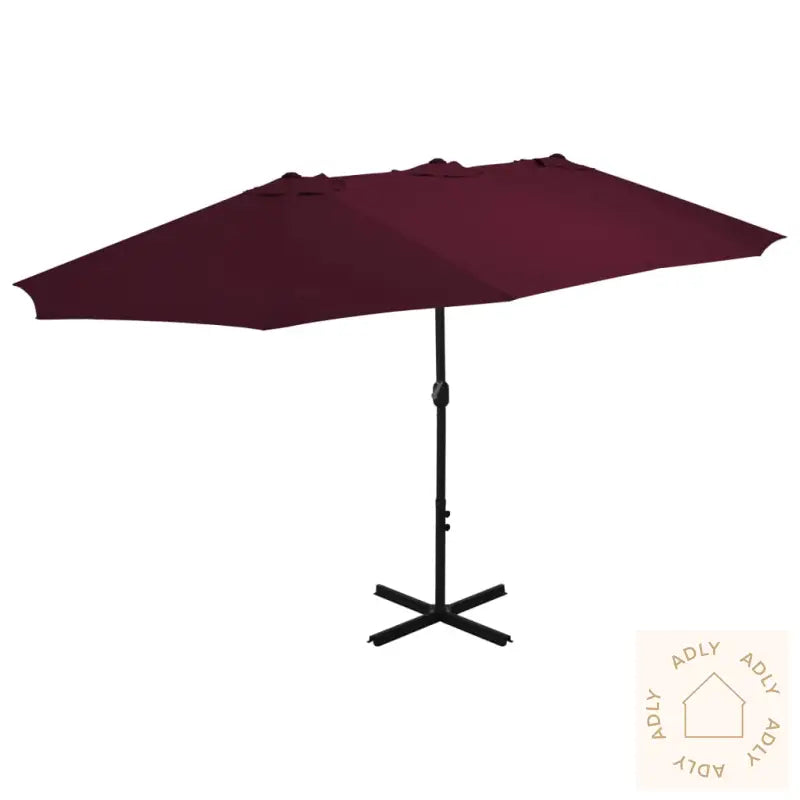 Parasoll Med Aluminiumsstang 460X270 Cm Vinrød