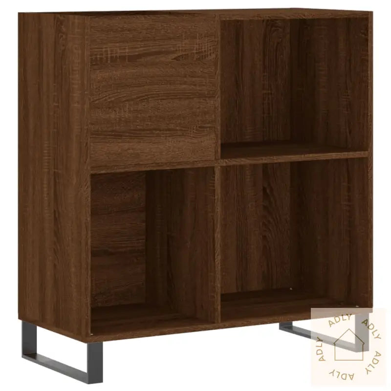 Hifi-Benk Brun Eik 84,5X38X89 Cm Konstruert Tre