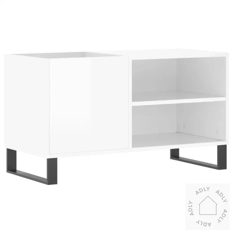 Hifi-Benk Høyglans Hvit 85X38X48 Cm Konstruert Tre