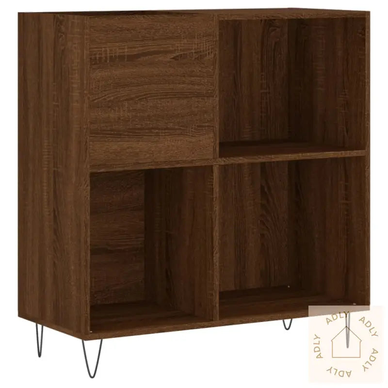 Hifi-Benk Brun Eik 84,5X38X89 Cm Konstruert Tre