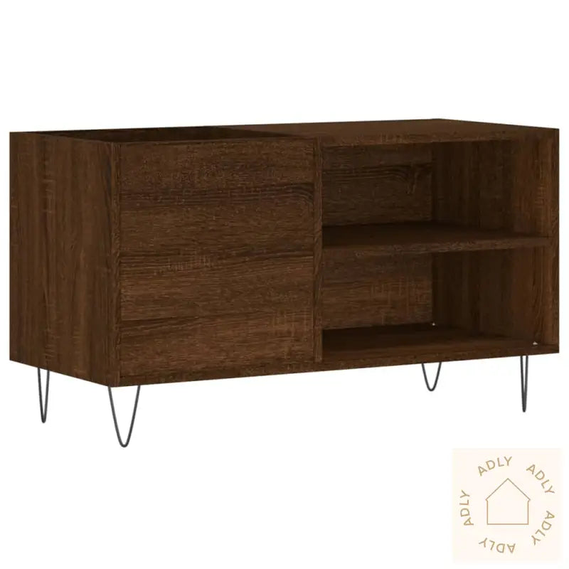 Hifi-Benk Brun Eik 85X38X48 Cm Konstruert Tre