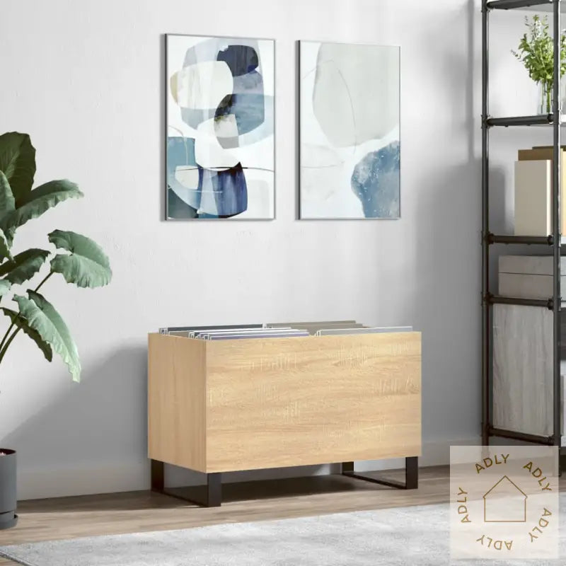 Hifi-Benk Sonoma Eik 74,5X38X48 Cm Konstruert Tre