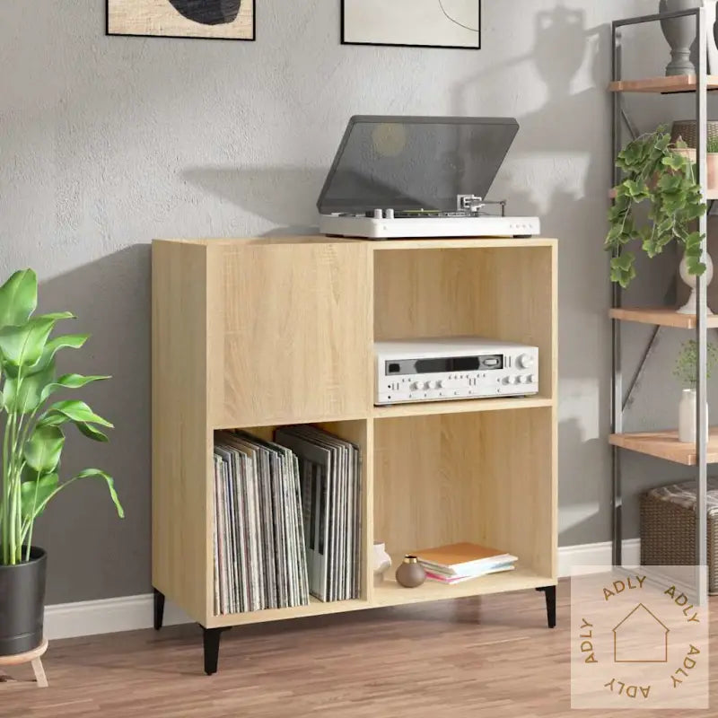 Hifi-Benk Sonoma Eik 84,5X38X89 Cm Konstruert Tre