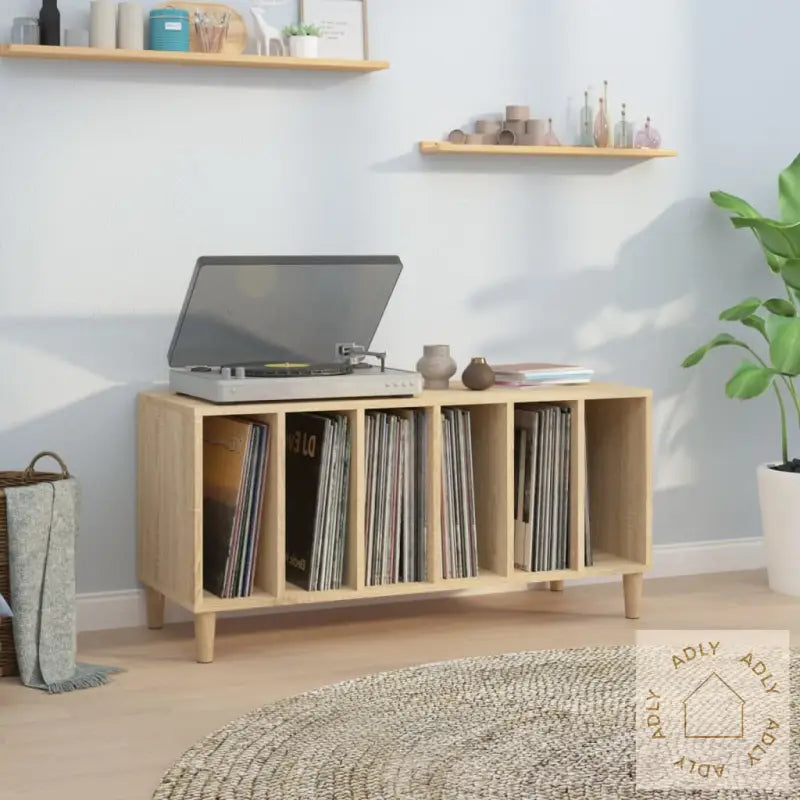 Hifi-Benk Sonoma Eik 100X38X48 Cm Konstruert Tre