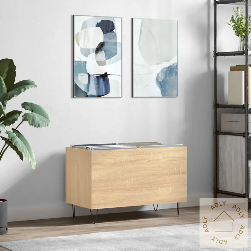Hifi-Benk Sonoma Eik 74,5X38X48 Cm Konstruert Tre