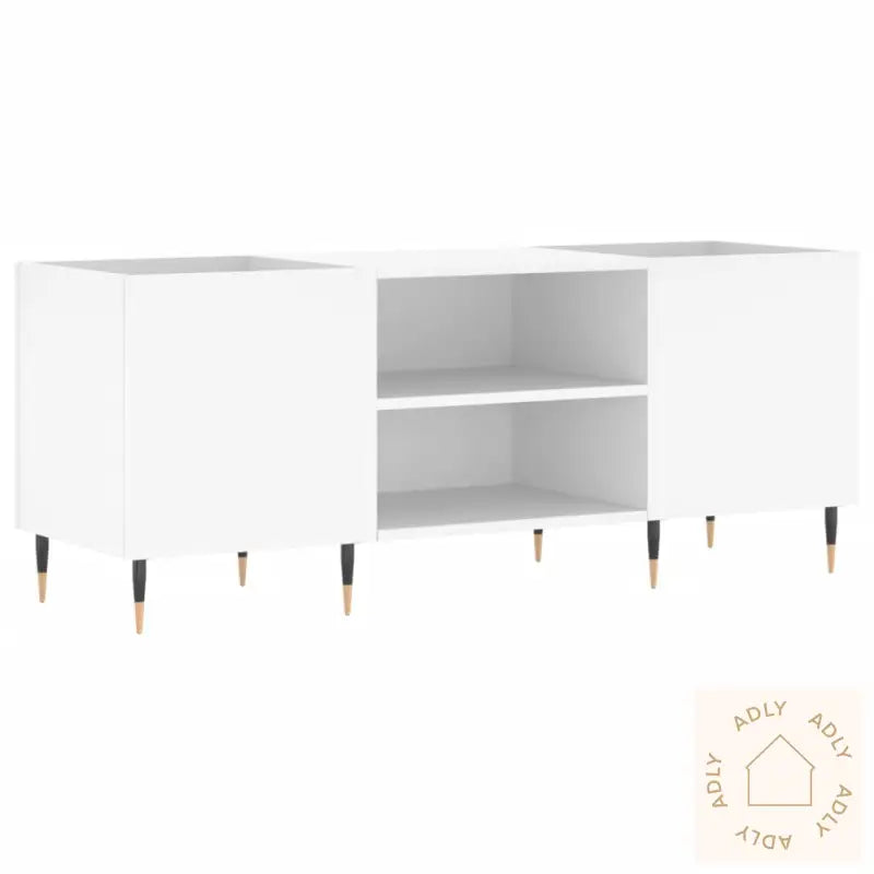 Hifi-Benk Hvit 121X38X48 Cm Konstruert Tre