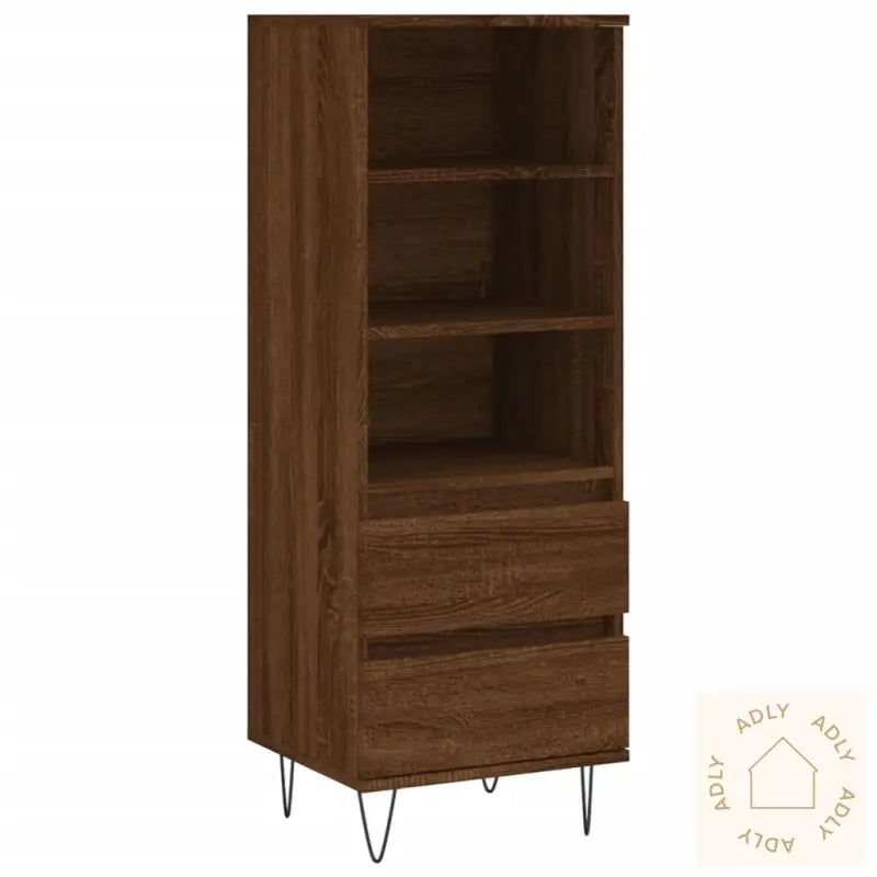 Highboard Brun Eik 40X36X110 Cm Konstruert Tre