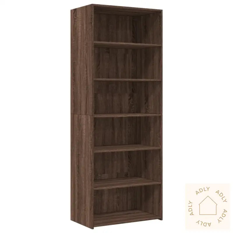 Hylle Brun Eik 70X41X185 Cm Konstruert Tre