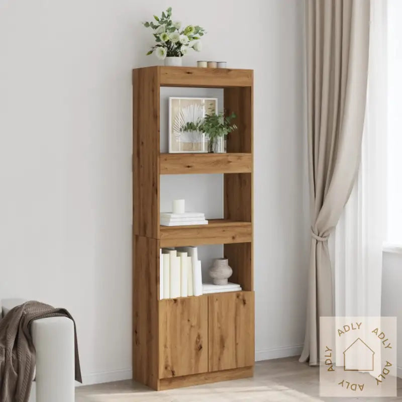 Highboard Artisan Eik 63X33X180 Cm Konstruert Tre