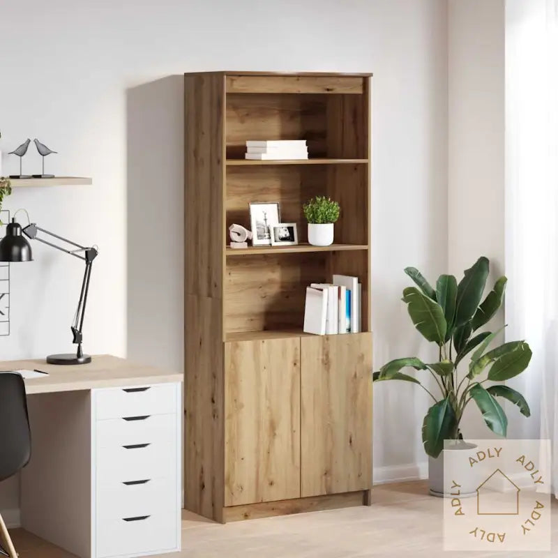 Highboard Artisan Eik 70X35X180 Cm Konstruert Tre