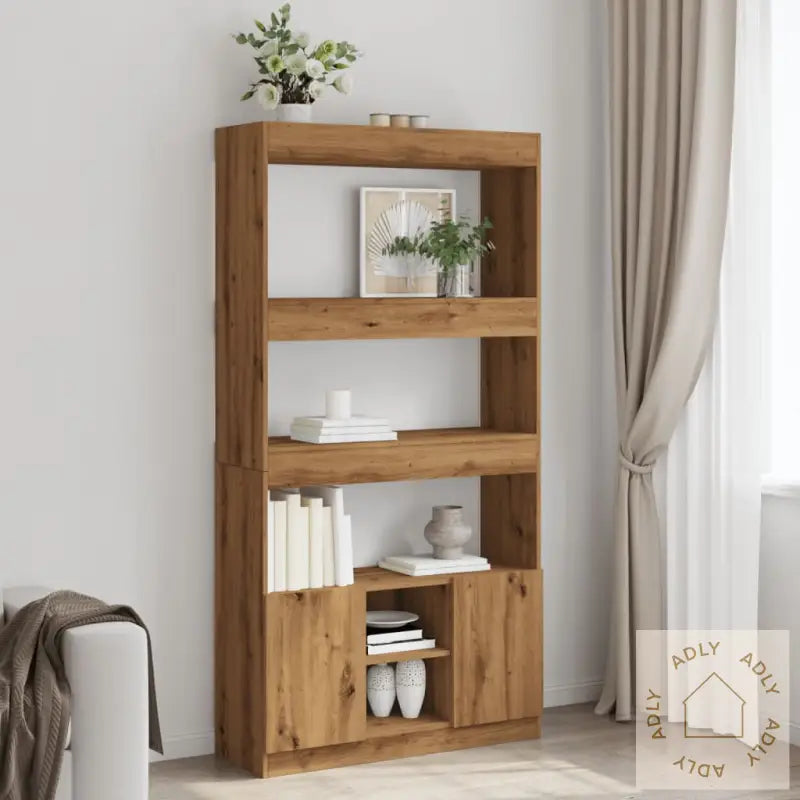 Highboard Artisan Eik 92X33X180 Cm Konstruert Tre