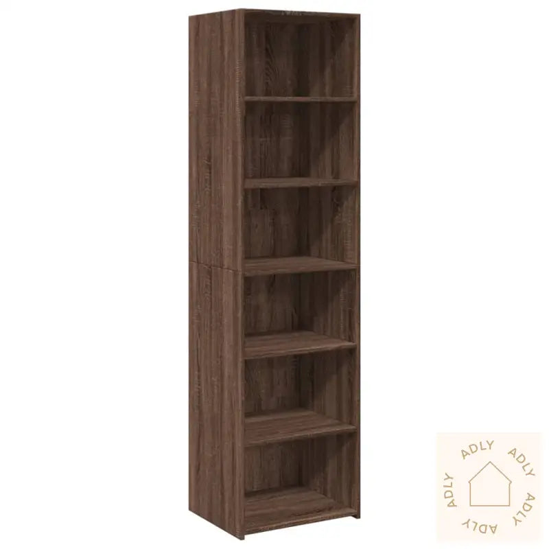 Highboard Brun Eik 50X41X185 Cm Konstruert Tre