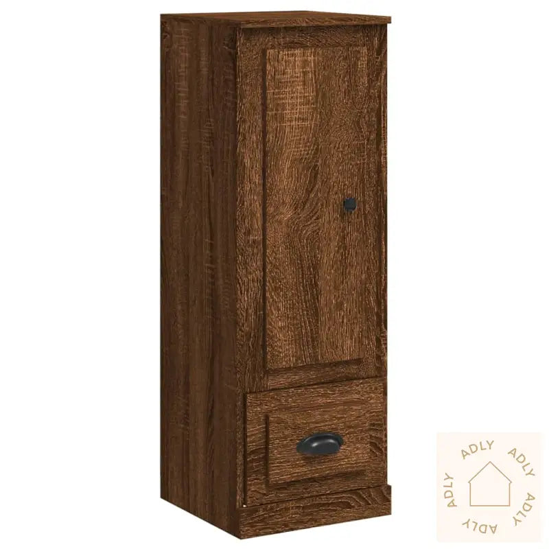 Highboard Brun Eik 36X35,5X103,5 Cm Konstruert Tre