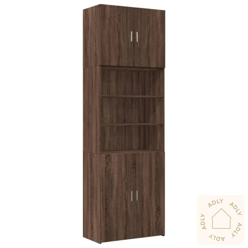 Highboard Brun Eik 80X42,5X249 Cm Konstruert Tre