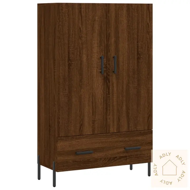 Highboard Brun Eik 69,5X31X115 Cm Konstruert Tre