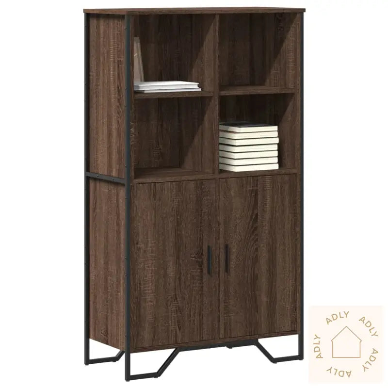 Highboard Brun Eik 79,5X35,5X137,5 Cm Konstruert Tre