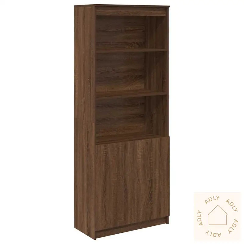 Highboard Brun Eik 70X35X180 Cm Konstruert Tre
