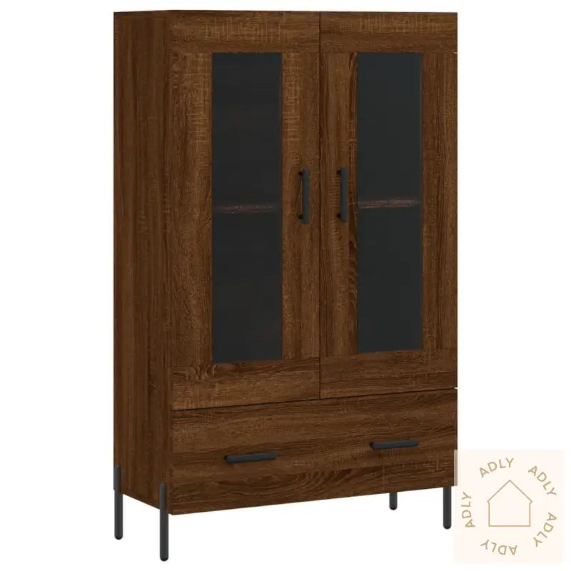 Highboard Brun Eik 69,5X31X115 Cm Konstruert Tre
