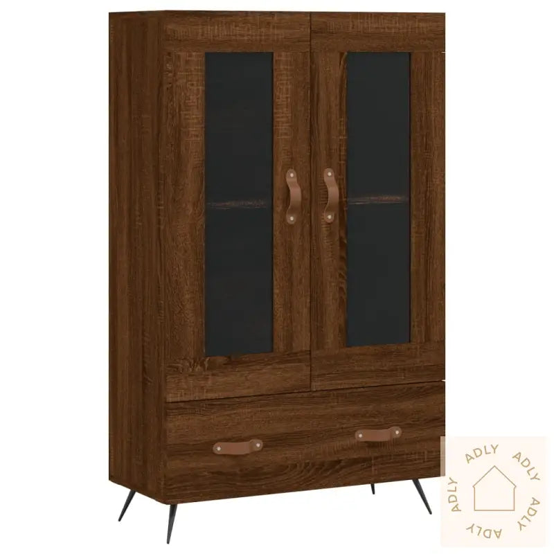 Highboard Brun Eik 69,5X31X115 Cm Konstruert Tre