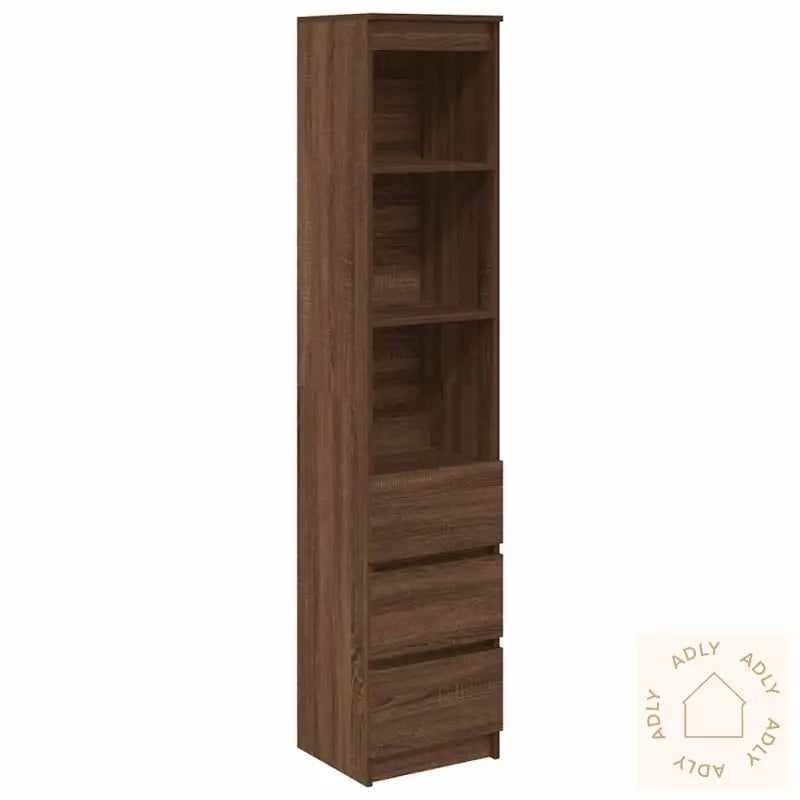Høybord Brun Eik 37,5X35X180 Cm Konstruert Tre