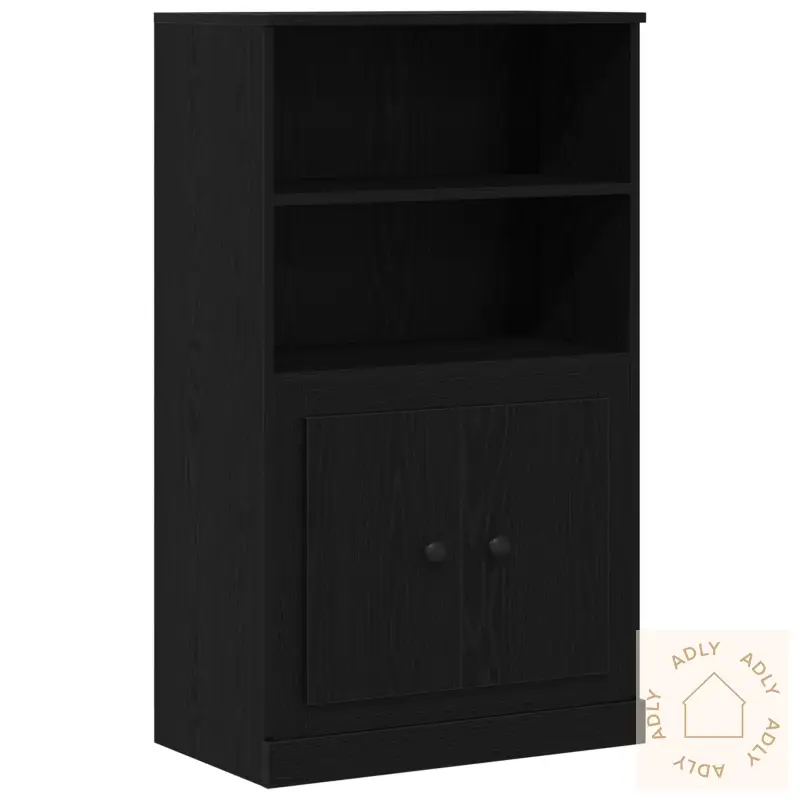 Highboard Svart Eik 60X35.5X103.5 Cm Konstruert Tre