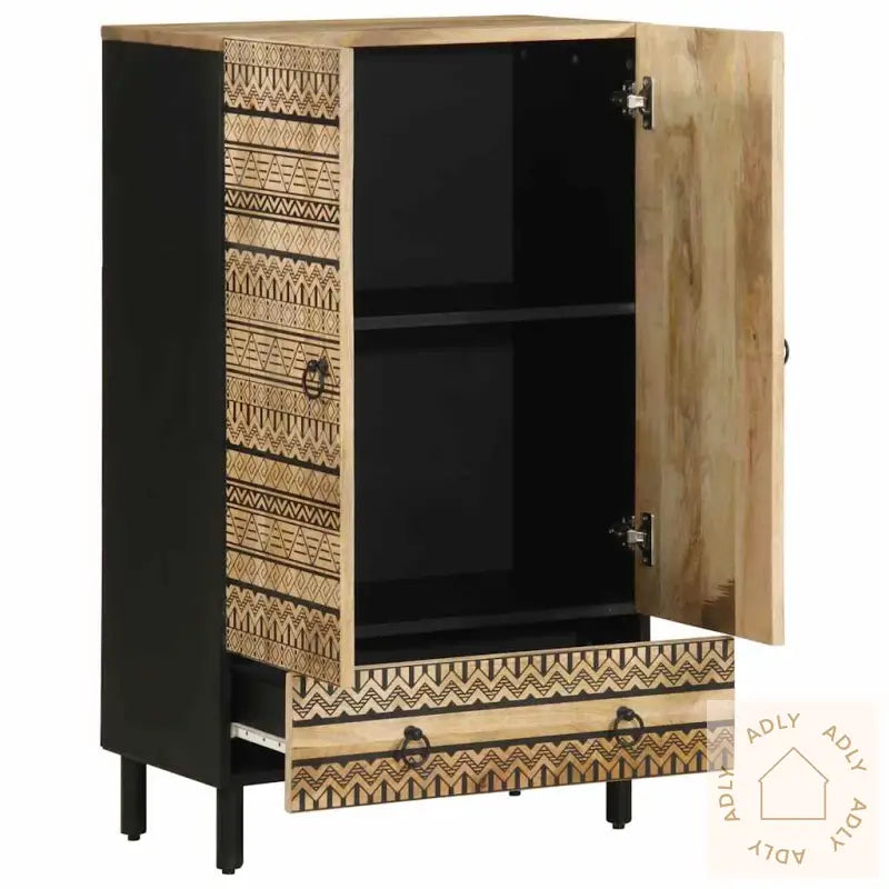 Sideskap 60X33,5X110 Cm Grovt Heltre Mangotre