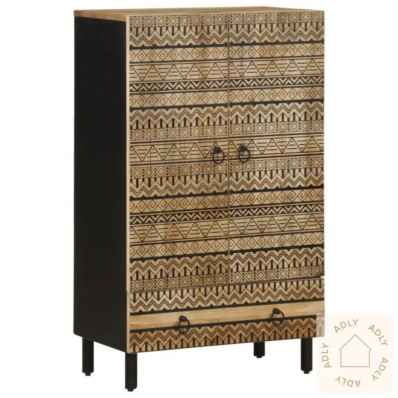 Sideskap 60X33,5X110 Cm Grovt Heltre Mangotre