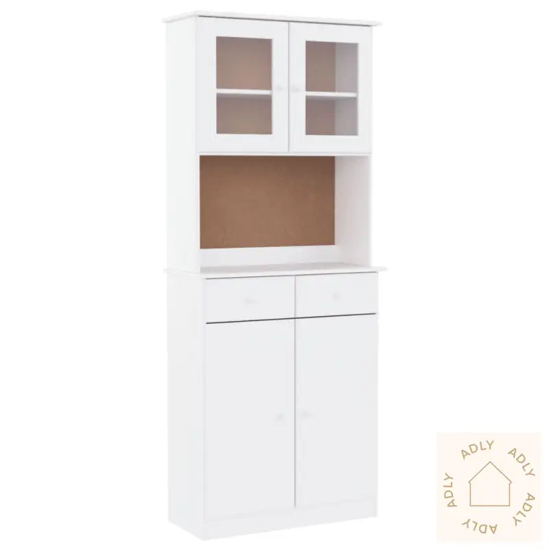 Highboard Alta Hvit 77X35X188 Cm Heltre Furu