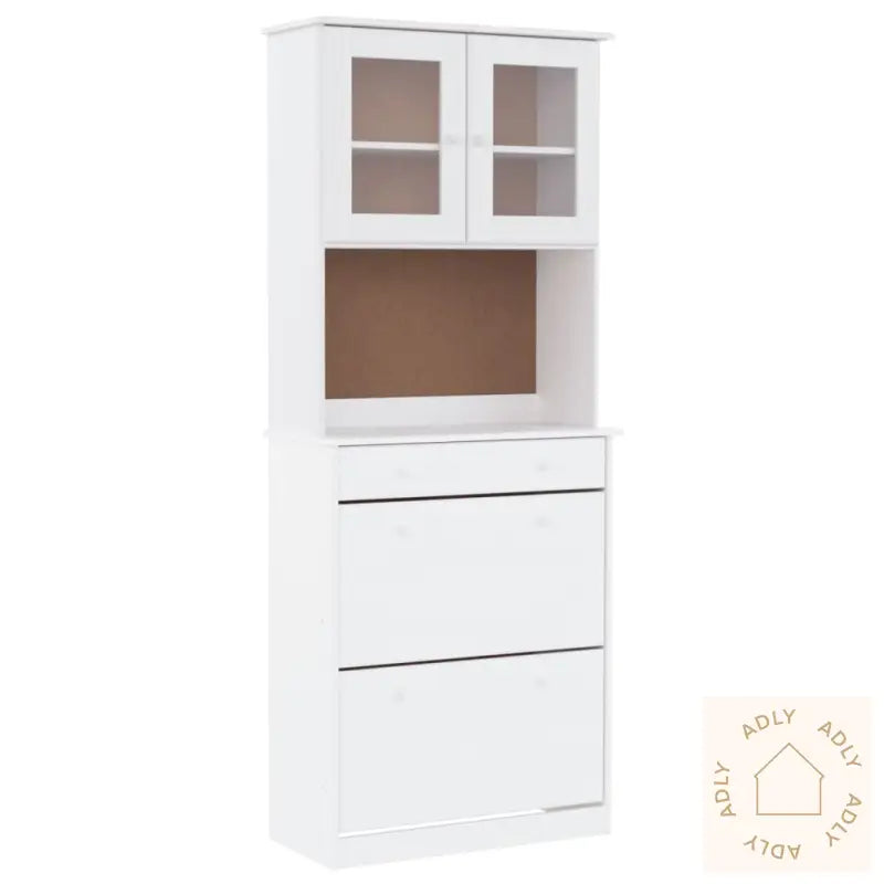Highboard Alta Hvit 77X35X188 Cm Heltre Furu